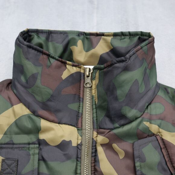 Pumpkin Vest Mens M Green Camo Full Zip Cargo Casual Outdoor Outfit - Picture 7 of 16